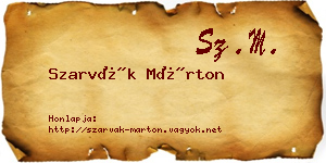 Szarvák Márton névjegykártya
